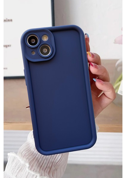 Apple iPhone 13-Apple iPhone 14 Uyumlu Darbe Önleyici Mat Renkli Esnek Viera Kılıf Lacivert