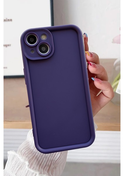 Apple iPhone 13-Apple iPhone 14 Uyumlu Darbe Önleyici Mat Renkli Esnek Viera Kılıf Mor