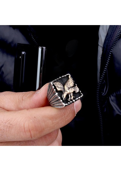 925 Ayar Gümüş Kartal Model Erkek Yüzük modelleri