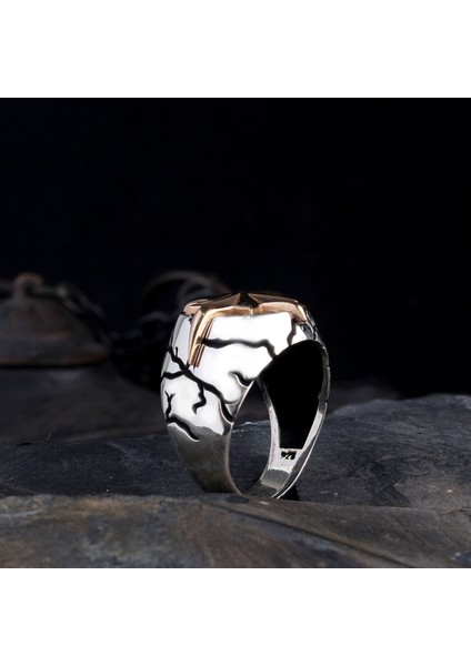 925 Ayar Gümüş Yön Pusulası Model Erkek Yüzük modelleri