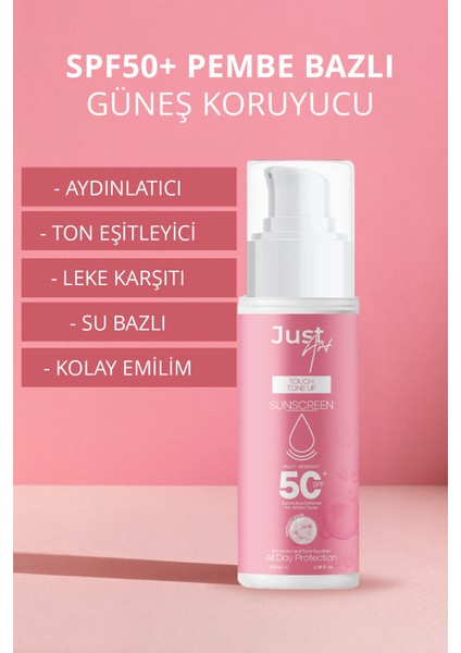 Ton Eşitleyici Yüksek Koruma Etkili SPF50+ Aydınlatıcı Pembe Yüz Güneş Kremi 100ML fiyatları