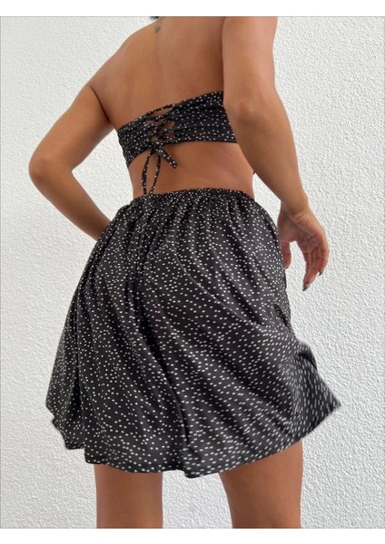Taşlı Straplez Elbise