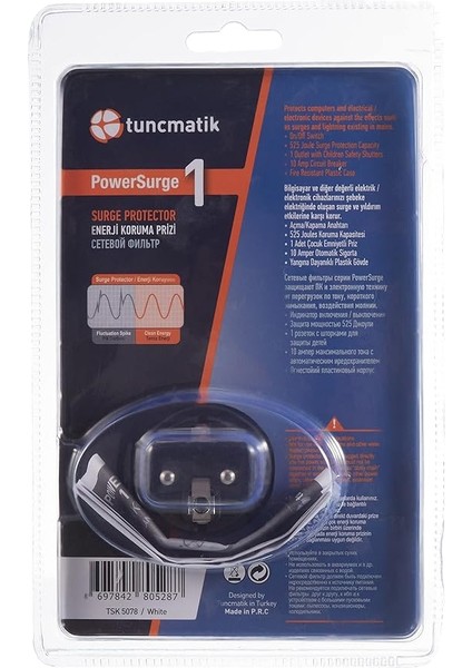 Tsk Powersurge 1'li Akım Korumalı Priz