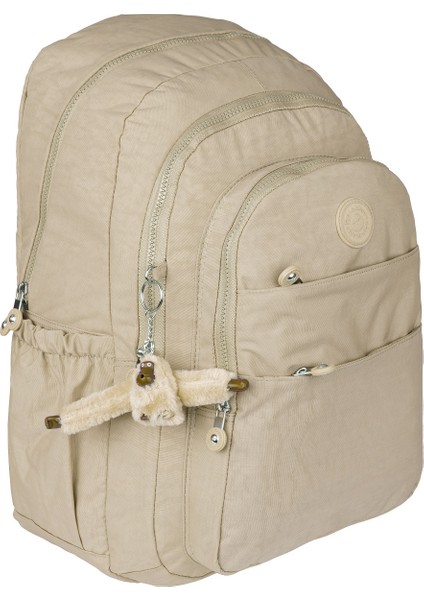 Relaxion Su Geçirmez Krinkıl Kumaş Geniş Iç Hacimli Çok Bölmeli Günlük-Okul-Seyahat Sırt Çantası