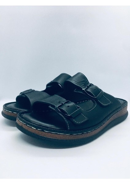 Ayarlanabilir Deri Comfort Kadın Terlik 2058 - Siyah fiyatları