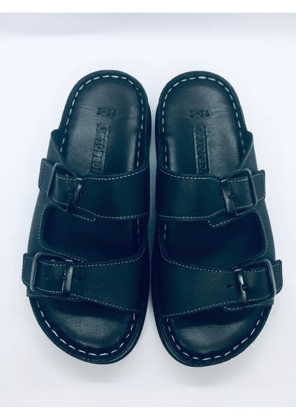 Ayarlanabilir Deri Comfort Kadın Terlik 2058 - Siyah modelleri