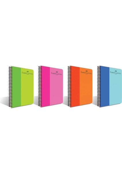 A4 Bicolor Spiralli Plastik Kapak Defter 120 Yaprak Kareli