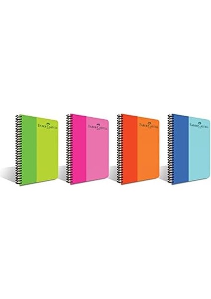 A4 Bicolor Spiralli Plastik Kapak Defter 120 Yaprak Kareli