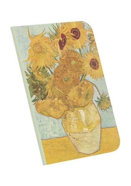 Vase With Twelve Sunflowers, Van Gogh 1888, A4 Defter Iv, Çizgisiz, Toplam 64 Sayfa, Tel Dikiş, Esnek Kapak, Oval Kenar, Tuval Doku, 60 Gram, Sarı Krem Renk, 21X29,7X0,5CM