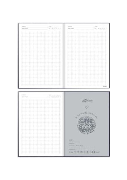 Color Kraft Ofis Defter Kareli Gri