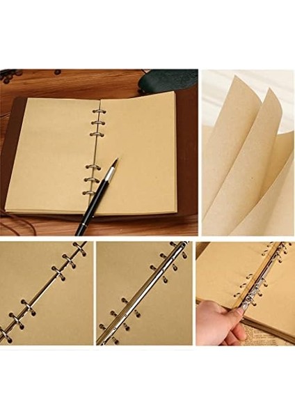 Retro Vintage Yapraklı Not Defteri, Klasik Pu Deri Kapak, Seyahat Defteri, Trl Journal, Günlük, Seyahat Günlüğü, Doldurulabilir Eskiz Defteri, Sketchbook, 105 x 145 mm modelleri