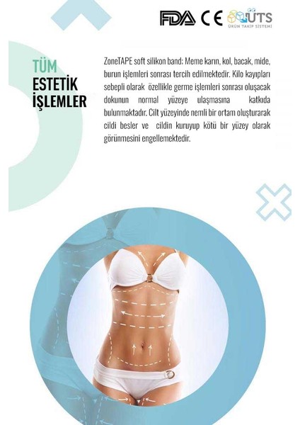 Soft Silikon Bant 4 x 1.5 mt - Estetik - Karın Kol Bacak Germe- Ben Aldırma