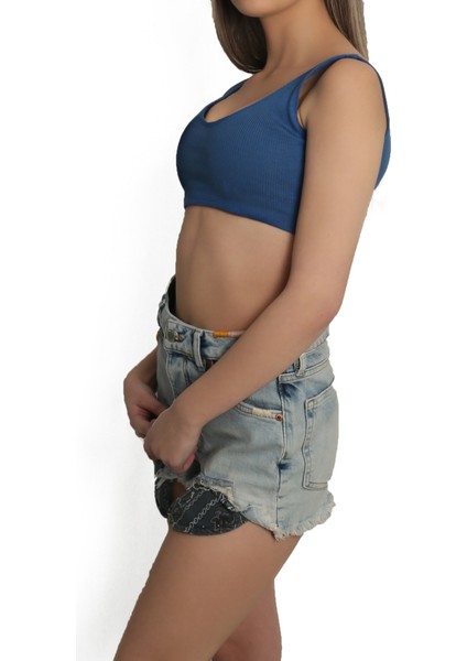 Kadın Askılı Crop Body Atlet