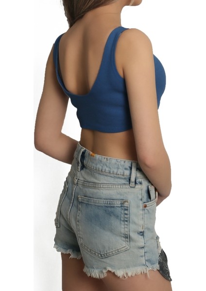 Kadın Askılı Crop Body Atlet