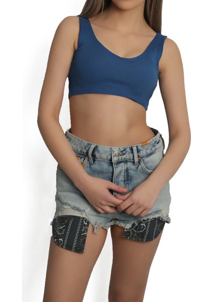 Kadın Askılı Crop Body Atlet