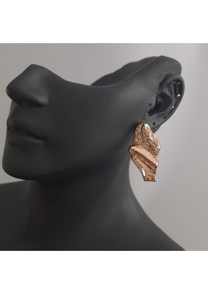 Paslanmaz Çelik Gold Renk Vintage Kadın Küpe