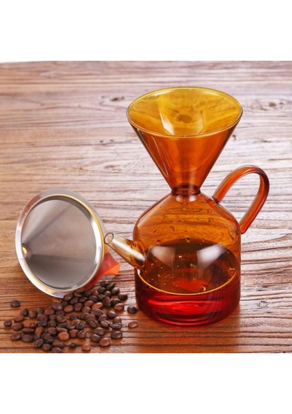 Cam Kahve Demleme Seti 1200 ml Pour Over Filtre Kahve Demliği