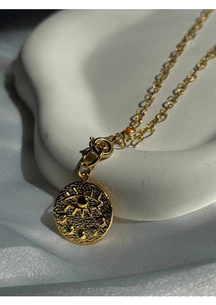 Altın Kaplama Göz Madalyon Kolye modelleri