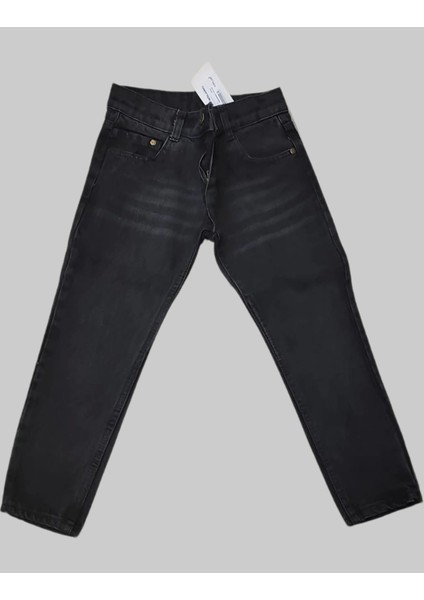 Erkek Çocuk Denim Siyah Taşlamalı Kot Pantolon