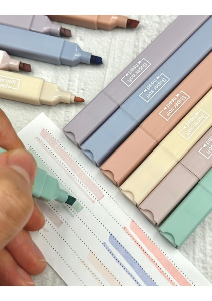 Çift Taraflı Soft Pastel Renkli 6'lı Marker Seti