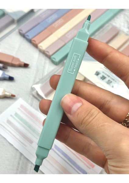 Çift Taraflı Soft Pastel Renkli 6'lı Marker Seti