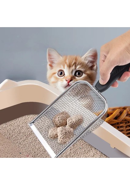 Kedi Köpek Için Paslanmaz Çelik Izgara Tip Kum Temizleme Küreği