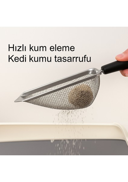 Kedi Köpek Için Paslanmaz Çelik Izgara Tip Kum Temizleme Küreği