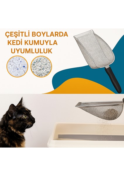 Kedi Köpek Için Paslanmaz Çelik Izgara Tip Kum Temizleme Küreği