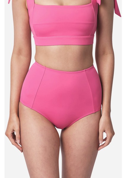 Pembe Toparlayıcı Yüksek Bel Bikini Altı