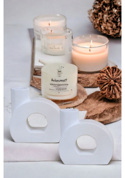 Şamdan Mumluk Dekoratif Mumluk Tealight Mumluk Model 9 Ikili Mumluk