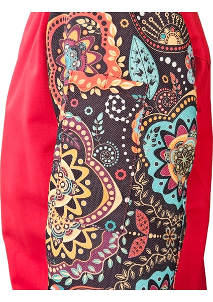 Aşçı Ceketi Desenli Unisex Çıtçıtlı Uzun Kollu Chef Aşçı Mutfak Ceket Çiçekli K. Mandala Desenli