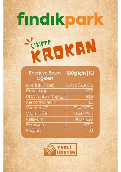 Taptaze Çıtır Fındık Krokan %75 Fındık - 500 gr