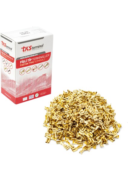 500 Adet 4,8 mm Dişi Fiş Tırnaksız Terminal Kablo Ucu SF1D Mini