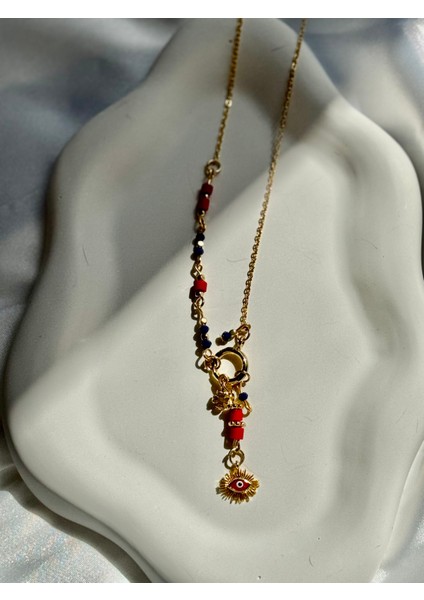 Kırmızı Altın Kaplama Kolye