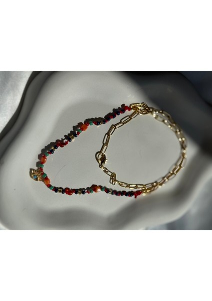 Göz Detaylı Renkli Boncuklu Kolye