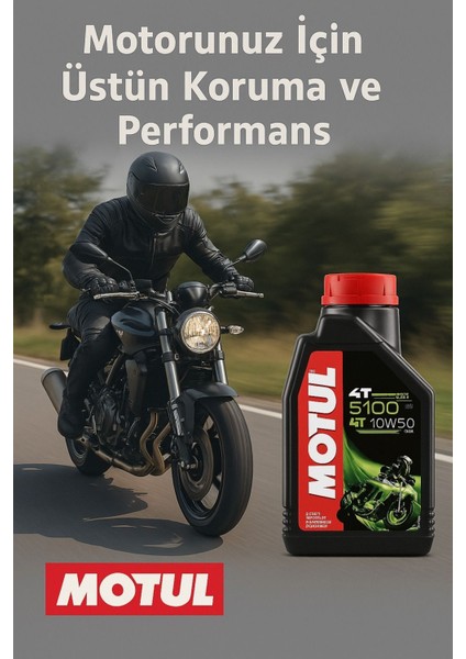 Motul 5100 4t 10W-40 Yarı Sentetik Motor Yağı 1 Litre