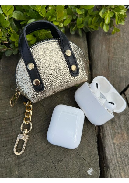 Parlak Gümüş Airpods 1/2/3/4/pro/pro2/pro3 Uyumlu Universal Çanta