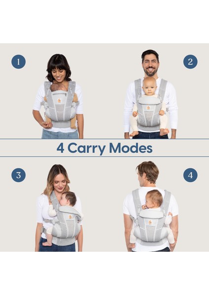 Omni Breeze Softflex Mesh , 0-4 Yaş , 4 Taşıma Pozisyonlu Ergonomik Kanguru , Yeni Doğan ve Küçük Çocuklar Için