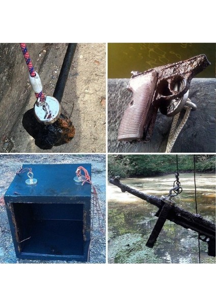 60 mm Magnet Fishing, Neodyum Pot Mıknatıs Seti, Halat Eldiven, Kancalı Mıknatıs Balıkçılığı fırsatları