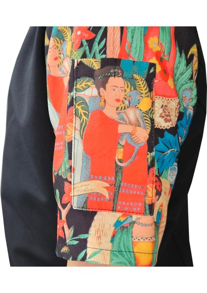 Aşçı Ceketi Desenli Unisex Çıtçıtlı Kısa Kollu Yazlık Chef Aşçı Mutfak Ceket Tablo Desenli