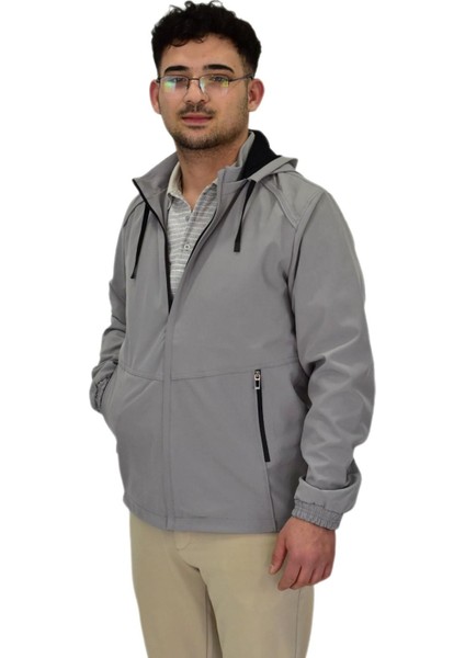 Erkek Mevsimlik Kapüşonlu Softjel Spor Mont 8077 BGL-ST04371