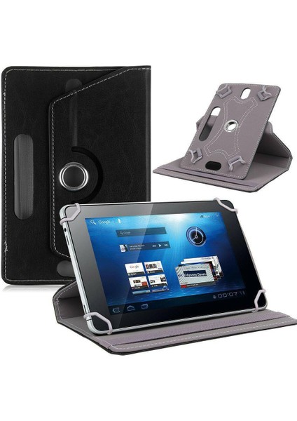 Lenovo Tab M8 Hd (2.nesil) TB-8505F 8" Dönerli Standlı Deri Tablet Kılıfı - Kırılmaz Ekran Koruyucu