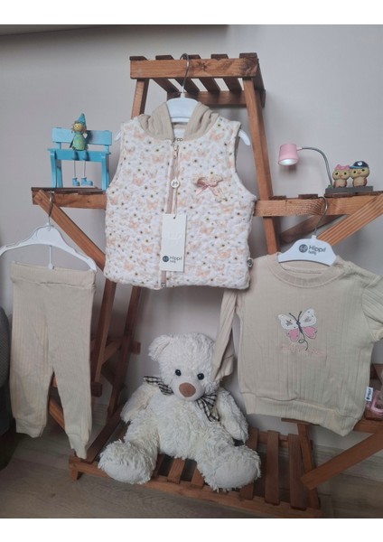 Kız Bebek 3'lü Kapüşonlu Takım modelleri