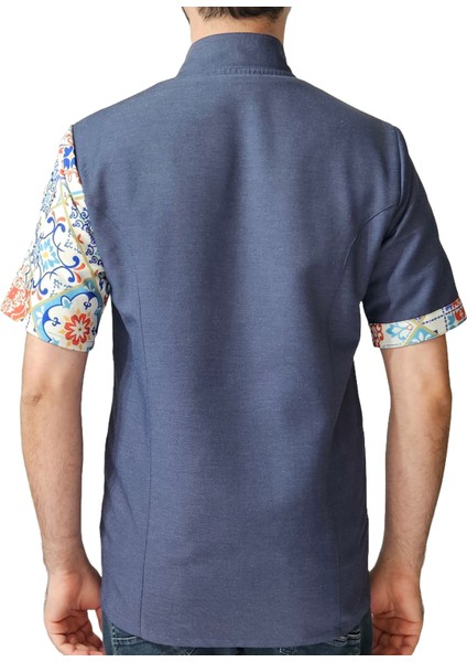 Aşçı Ceketi Desenli Unisex Çıtçıtlı Kısa Kollu Yazlık Chef Aşçı Mutfak Ceket Seramik Desenli modelleri