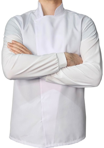 Aşçı Ceketi Likralı Kol Unisex Çıtçıtlı Uzun Kollu Chef Aşçı Mutfak Beyaz Ceket fiyatları