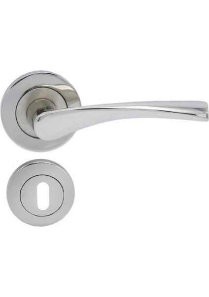 Bravo Kapı Kolu Rozetli Nikel Oda