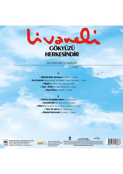 Livaneli Gökyüzü Herkesindir Plak fiyatları