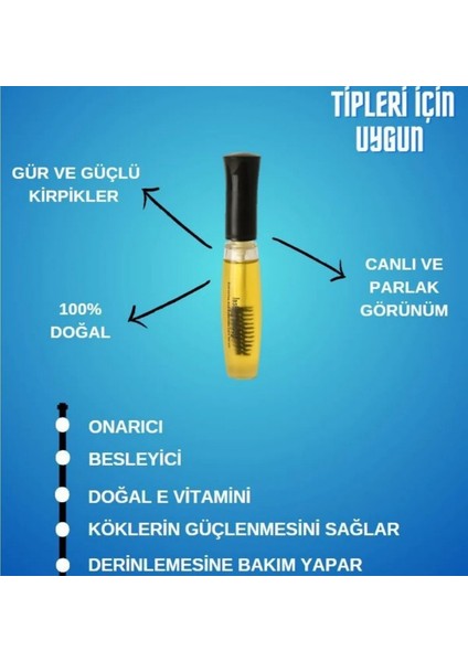 Kaş Kirpik Bakım Yağı 10 ml Organik Argan Yağlı & Doğal E Vitaminli Serum