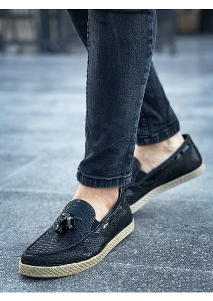 Bartiniavm CH141 Ht Croco Erkek Ayakkabı Sıyah