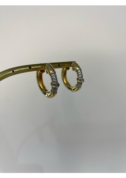 Zirkon Taşlı Vip Gold Halka Küpe fiyatları